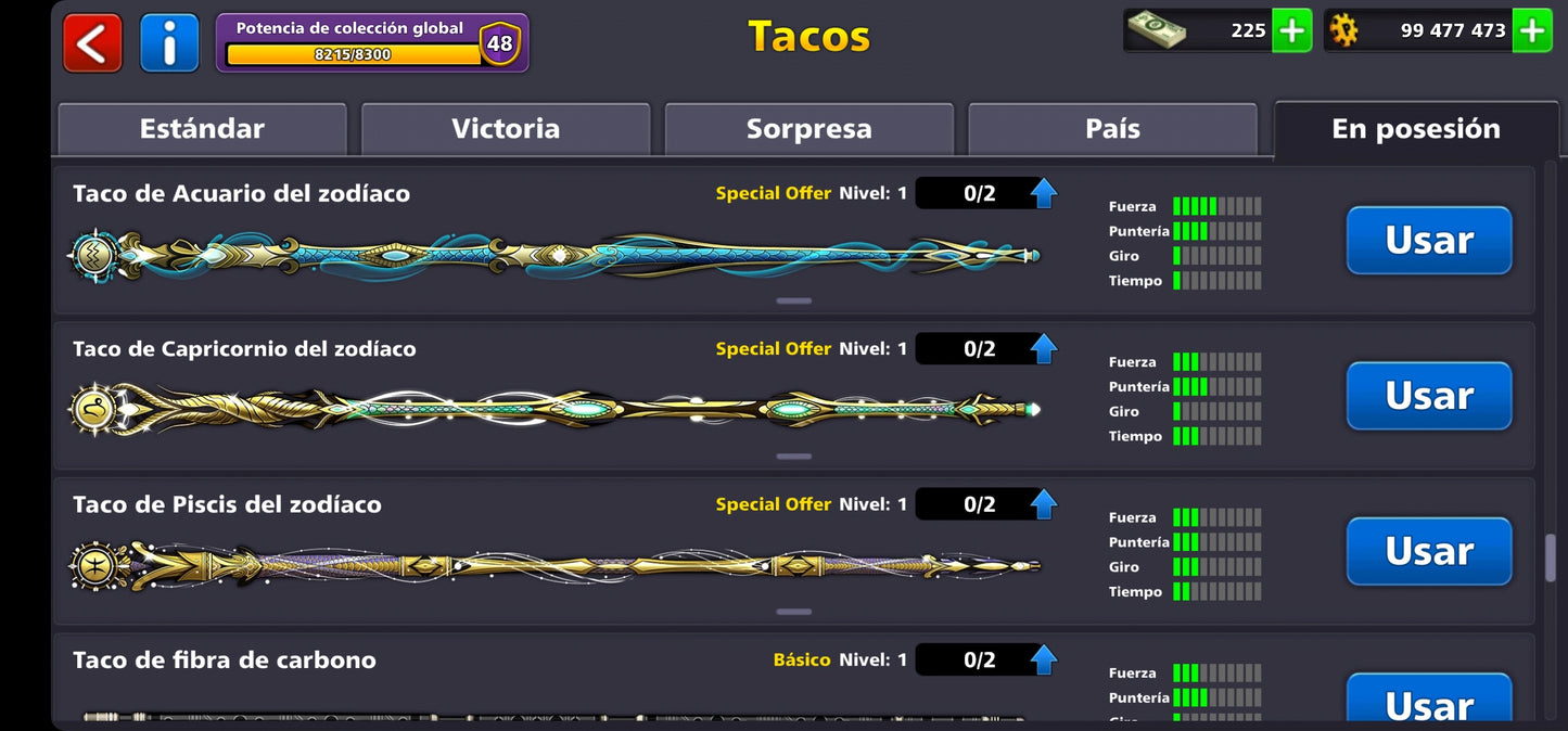 ⭐️ Nivel 45 ⭐️ + 43 Tacos +  225 Billetes 💵 + 🔶 99,477, 473 Monedas