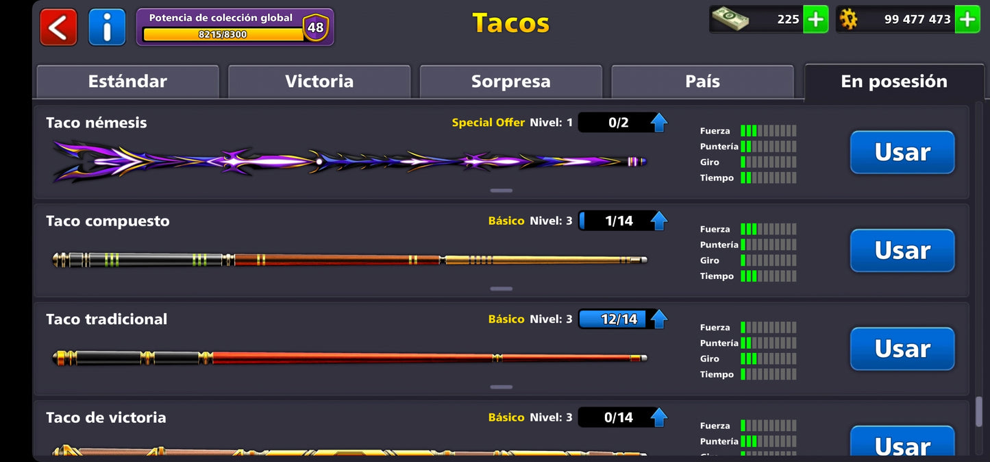 ⭐️ Nivel 45 ⭐️ + 43 Tacos +  225 Billetes 💵 + 🔶 99,477, 473 Monedas