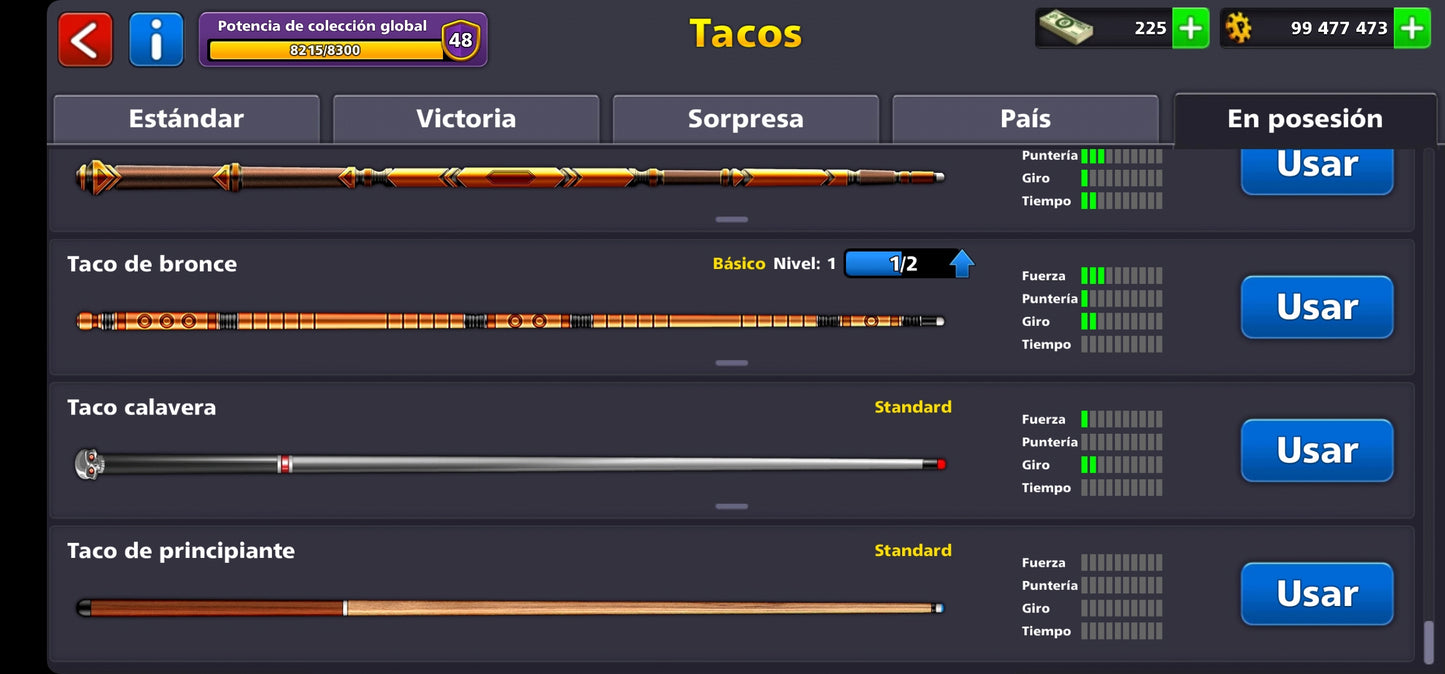 ⭐️ Nivel 45 ⭐️ + 43 Tacos +  225 Billetes 💵 + 🔶 99,477, 473 Monedas