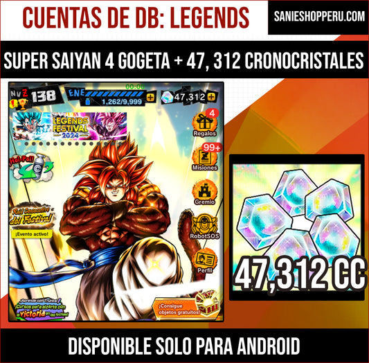 GOGETA SSJ4 ULTRA + 47,312 CRONOCRISTALES💎[Solo Android]