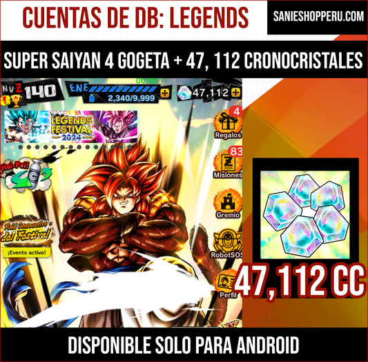 GOGETA SSJ4 ULTRA + 47,112 CRONOCRISTALES💎[Solo Android]