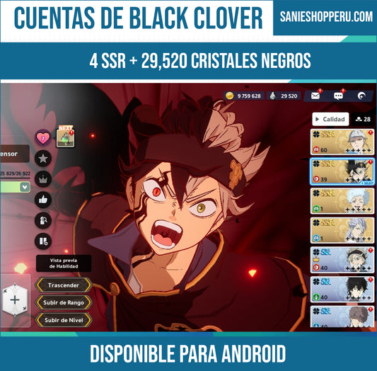 RANGO 21[Cuenta GLOBAL (US)]🔶 BLACK ASTA + EL PODER DE LO DESCONOCIDO + 29520 CRISTALES NEGROS