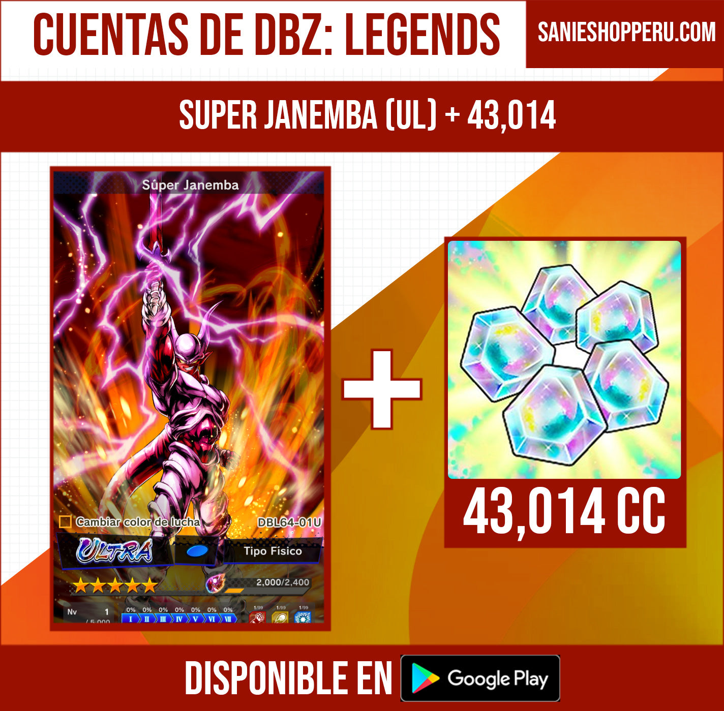 [Solo Android] ⭐️ SUPER JANEMBA ⭐️ + 💎43,014 Cronocristales💎