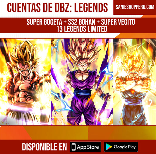 [DB: Legends] SUPER GOGETA + SS2 GOHAN + SUPER VEGITO + 13 LEGENDS LIMITED