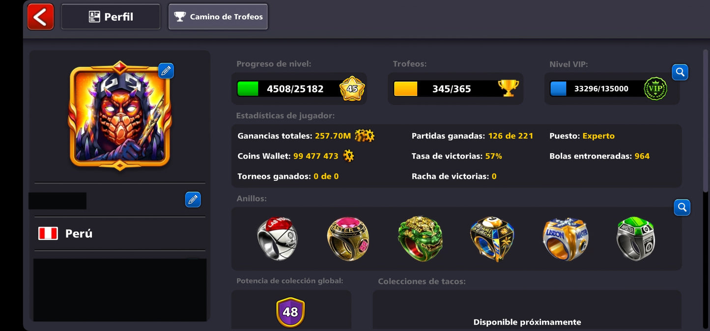 ⭐️ Nivel 45 ⭐️ + 43 Tacos +  225 Billetes 💵 + 🔶 99,477, 473 Monedas