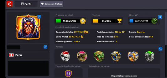 ⭐️ Nivel 45 ⭐️ + 43 Tacos +  225 Billetes 💵 + 🔶 99,477, 473 Monedas