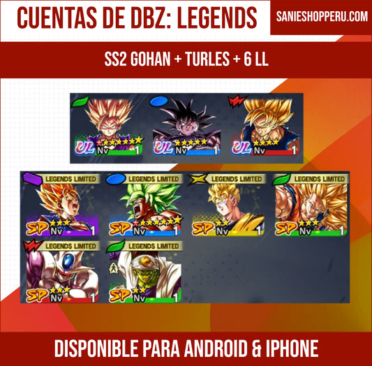 [Android & iPhone] ⭐️Gohan SS2 1 Estrella Roja + Turles ⭐️ +  6 LL