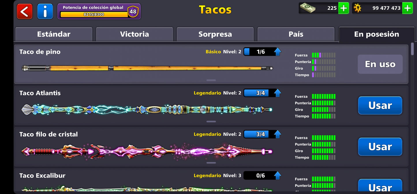 ⭐️ Nivel 45 ⭐️ + 43 Tacos +  225 Billetes 💵 + 🔶 99,477, 473 Monedas