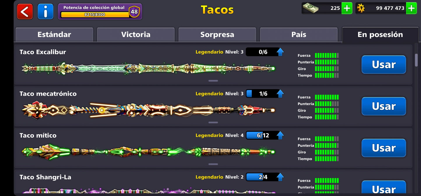 ⭐️ Nivel 45 ⭐️ + 43 Tacos +  225 Billetes 💵 + 🔶 99,477, 473 Monedas