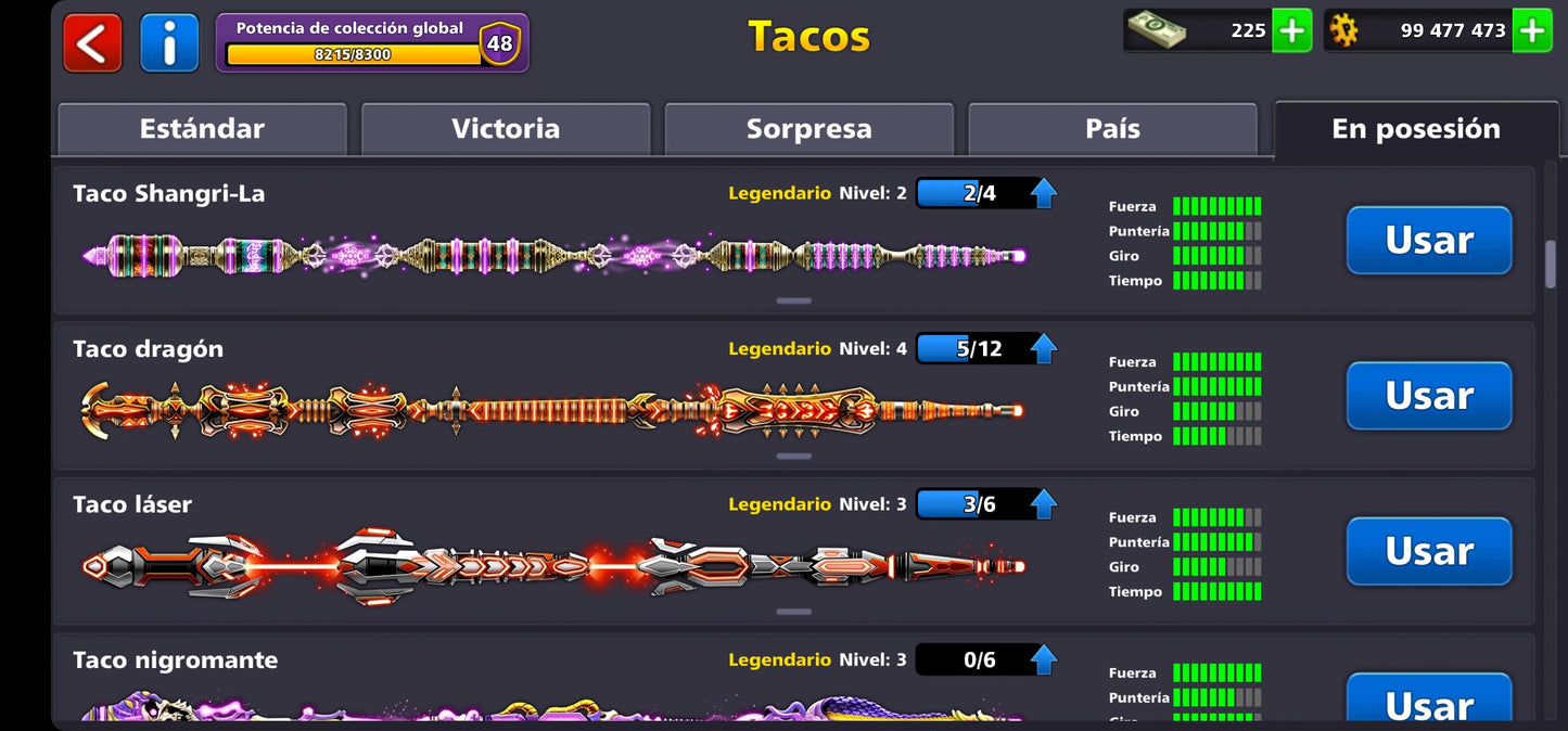 ⭐️ Nivel 45 ⭐️ + 43 Tacos +  225 Billetes 💵 + 🔶 99,477, 473 Monedas