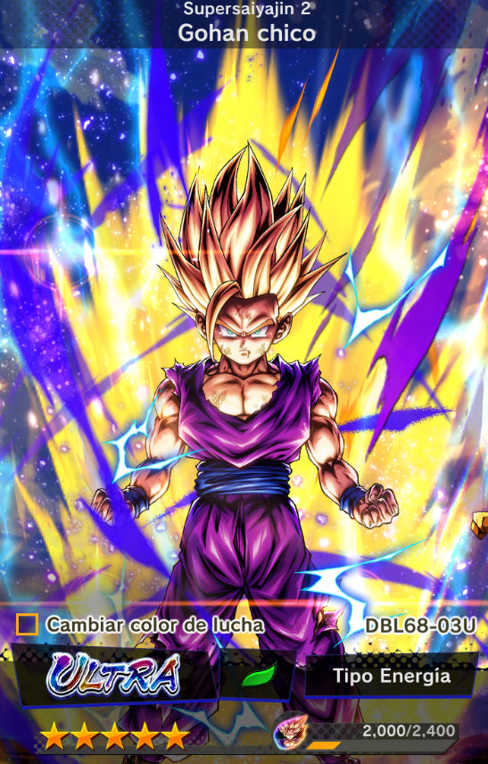 [Solo Android] ⭐️SS2 GOHAN⭐️ + 💎56,490 CC Cronocristales💎 + 20 LEGENDS LIMITED