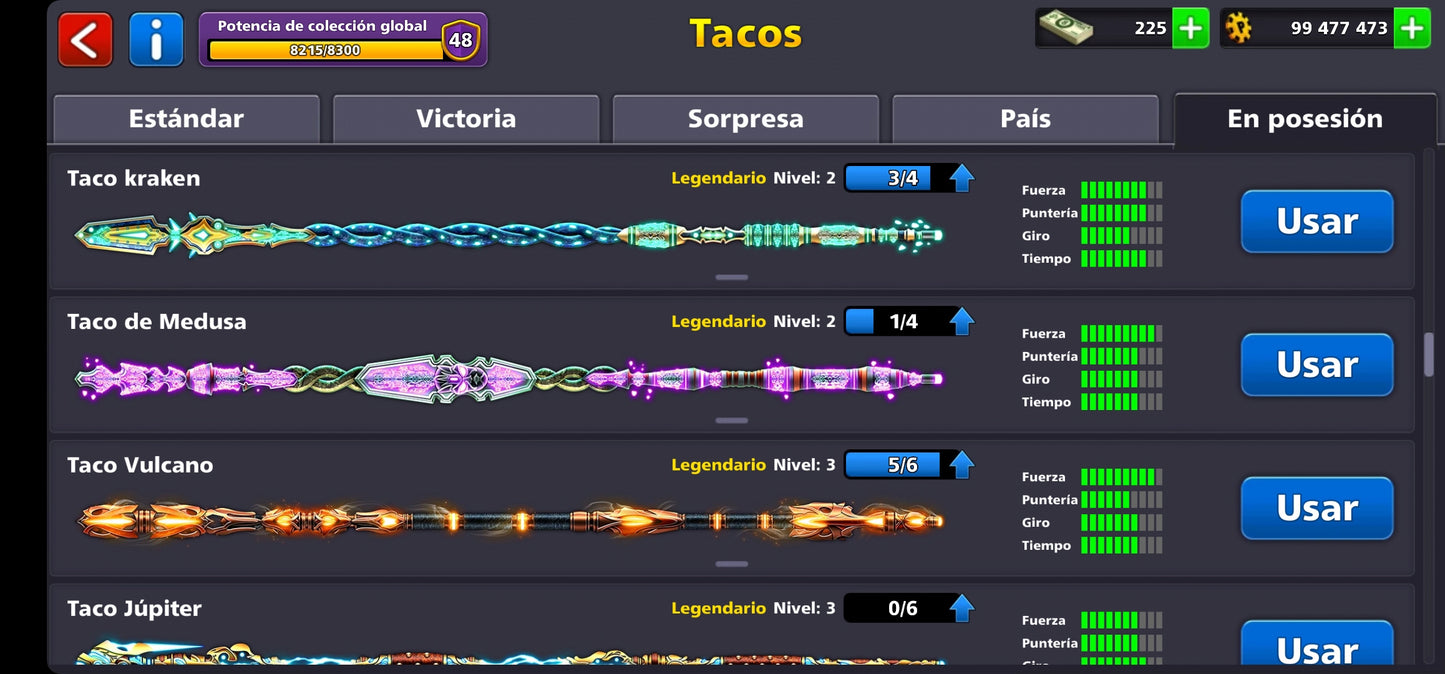 ⭐️ Nivel 45 ⭐️ + 43 Tacos +  225 Billetes 💵 + 🔶 99,477, 473 Monedas