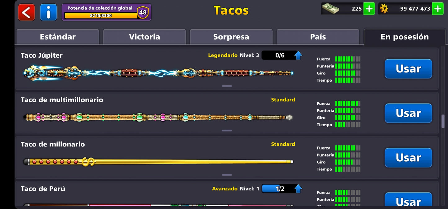 ⭐️ Nivel 45 ⭐️ + 43 Tacos +  225 Billetes 💵 + 🔶 99,477, 473 Monedas